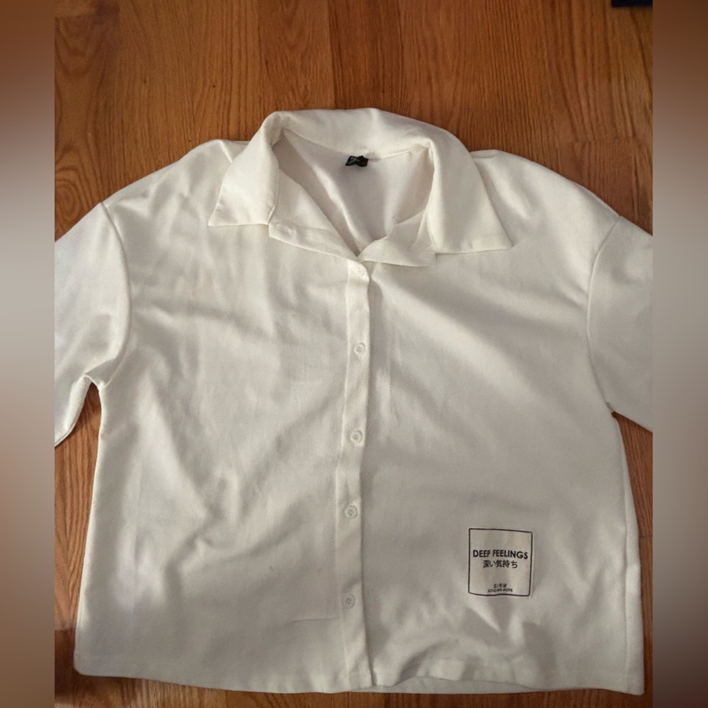 SHEIN White Casual Button Down Shirt